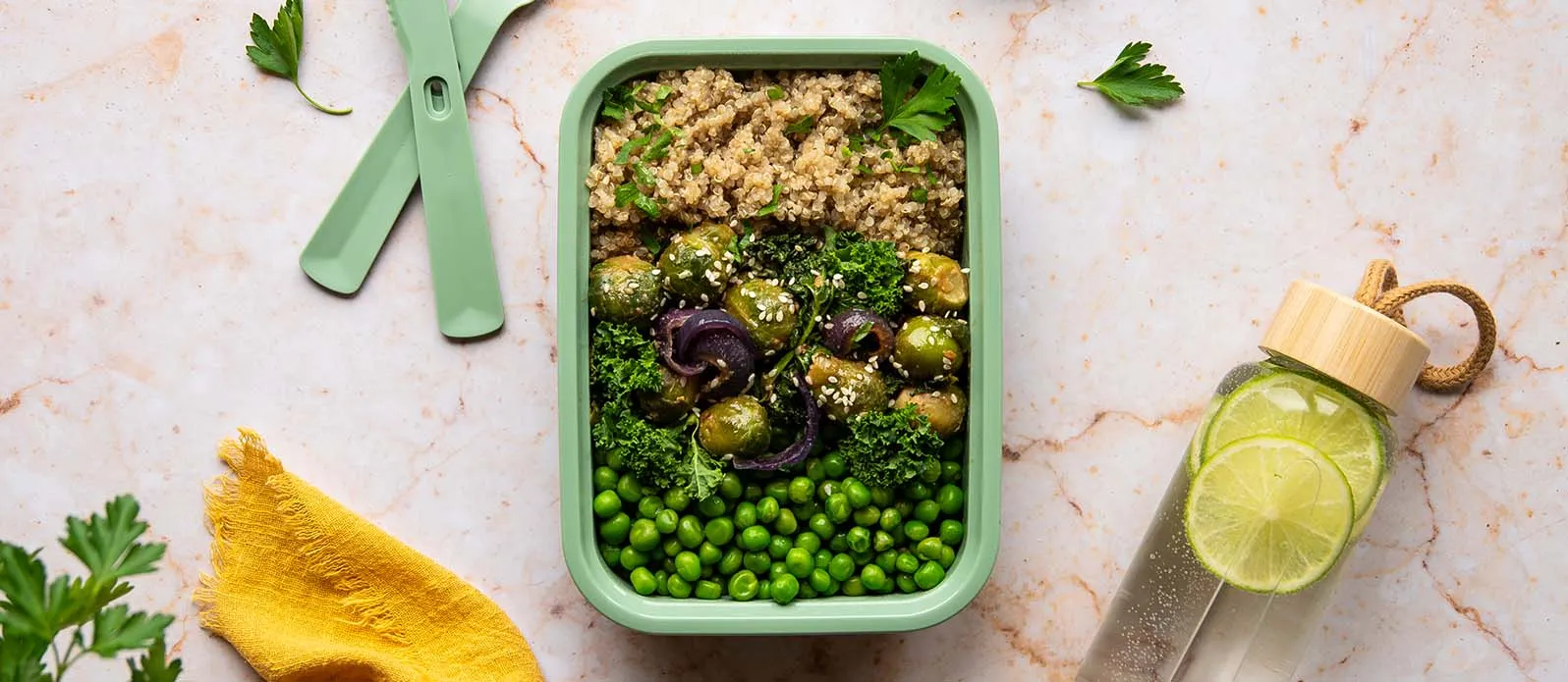 Tahini and soy glazed veg with quinoa