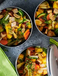 Fruity Mango Cucumber and Carrot Salad with Tofu