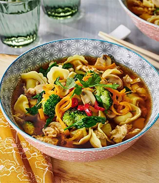 Veggie tortellini ramen