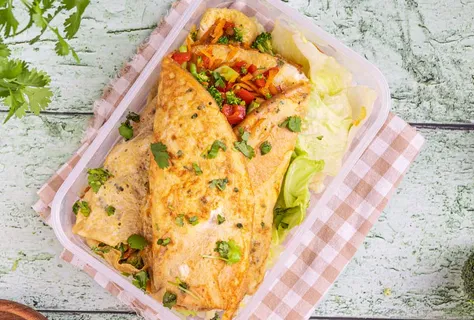 Asian omelette with stir-fried vegetables