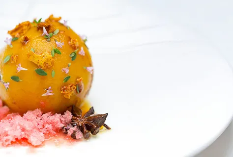 Kikkoman soy poached Peach