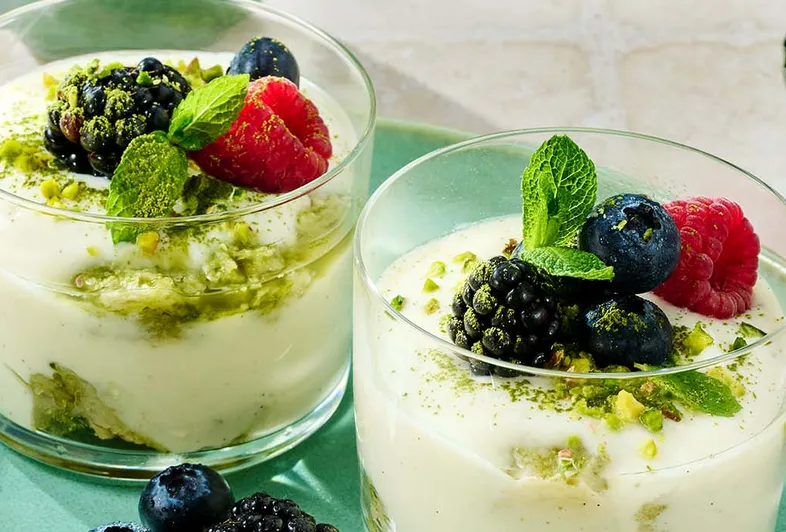 Vegan tiramisu with matcha & tamari