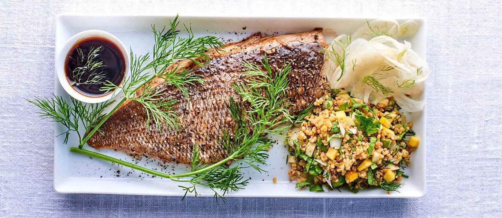 Bream fillets with ponzu sauce | Recipe | Kikkoman