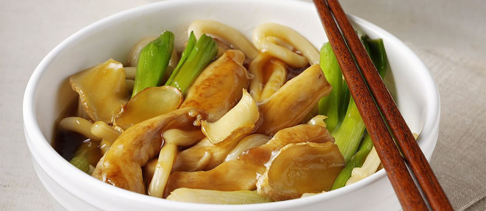 Chicken and Sake Noodles with Egg and Spring Onions